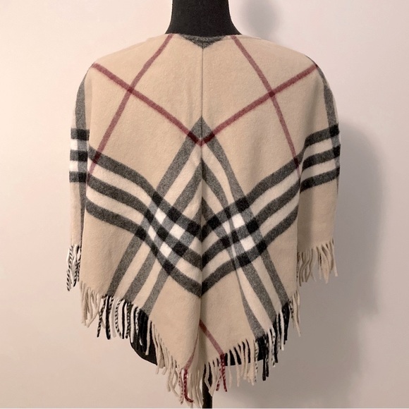 Burberry London Signature Nova Check  Poncho/Cape 100% Lambswool One Size - Picture 3 of 8